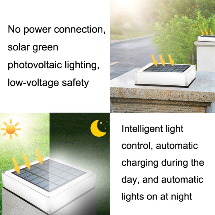 Lâmpada de Coluna Solar Exterior TS-S5306 IP68 à Prova de Água para Relvado e Jardim, Estilo:, Interruptor de Três Cores, Gradiente RGB + Cor Fixa