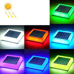 Lâmpada de Coluna Solar Exterior TS-S5306 IP68 à Prova de Água para Relvado e Jardim, Estilo:, Interruptor de Três Cores, Gradiente RGB + Cor Fixa