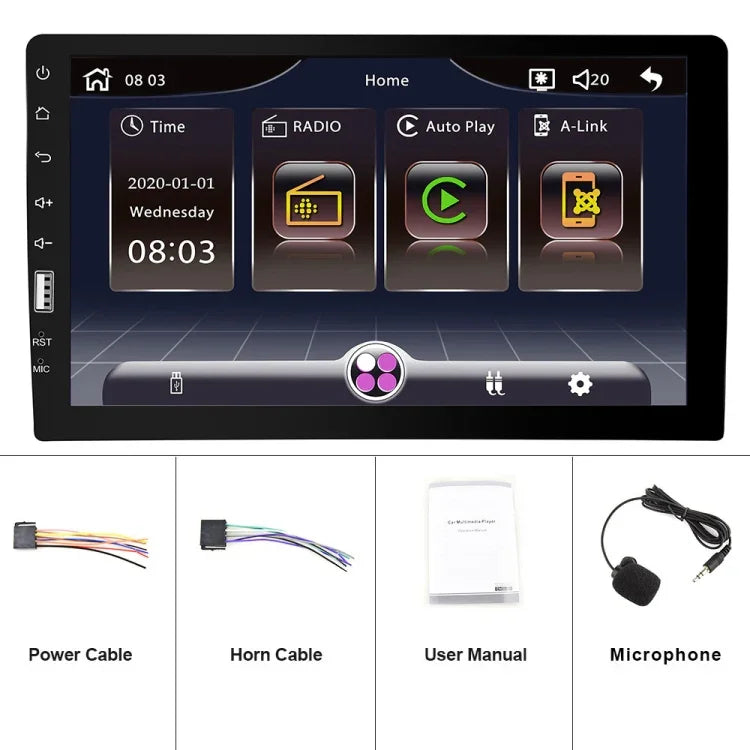 Q3570 9 inch Carplay Single Spindle MP5 Player, Style:, Standard, Standard+4 Light Camera, Standard+8 Light Camera, Standard+12 Light Camera