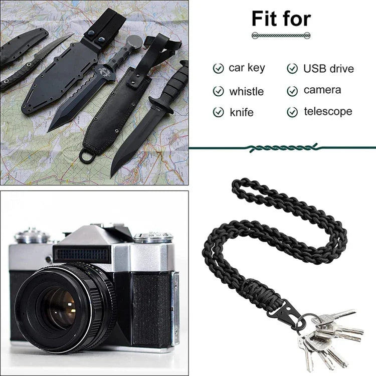 QD-258 Cordão Multifuncional para Exterior com Fivela Metálica Trançada à Mão para Paraquedistas, Cordões para Paraquedistas QD-258 (Vermelho), Cordões para Paraquedistas QD-258 (Preto), Cordões para Paraquedistas QD-258 (Azul Escuro)