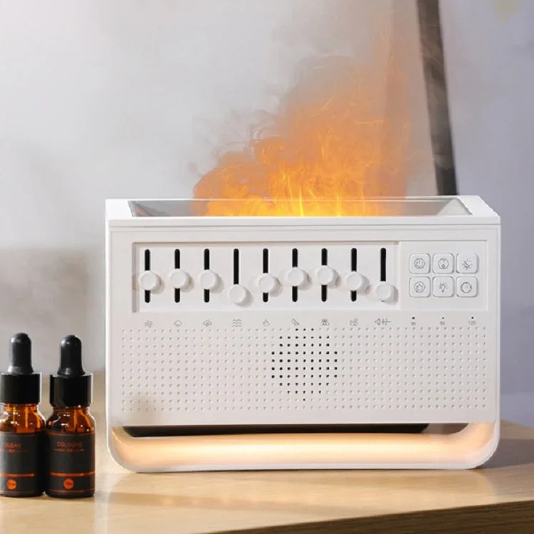 Instrumento de Sono com Ruído Branco, Humidificador Ultrassónico com Simulação de Chama, Ruído Branco