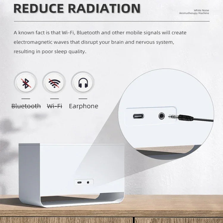 Instrumento de Sono com Ruído Branco, Humidificador Ultrassónico com Simulação de Chama, Ruído Branco