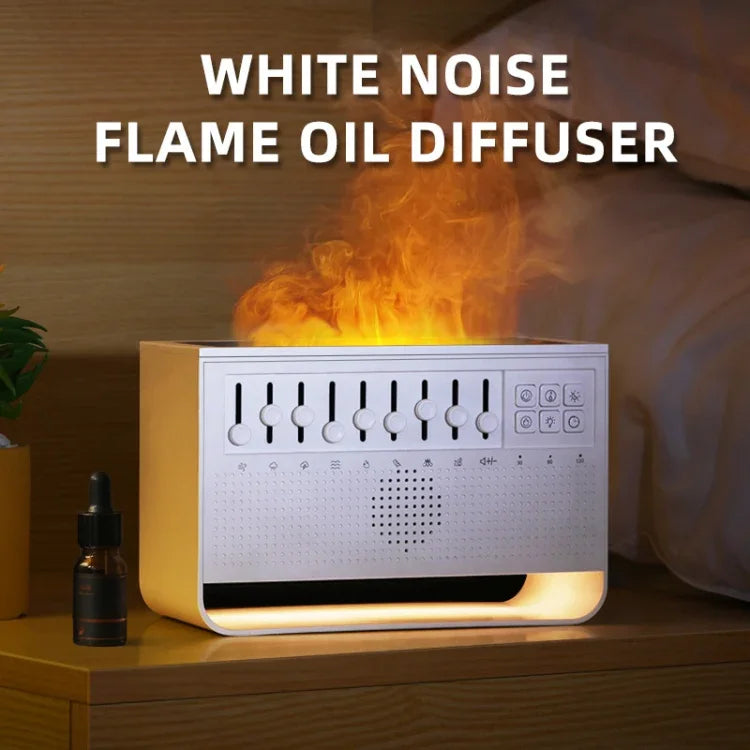 Instrumento de Sono com Ruído Branco, Humidificador Ultrassónico com Simulação de Chama, Ruído Branco