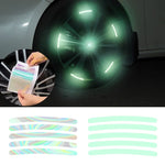 20pcs /Set Car Rainbow Wheel Hub Reflective Stickers Tire Luminous Warning Decoration, Color: Rainbow, Rainbow, Purity