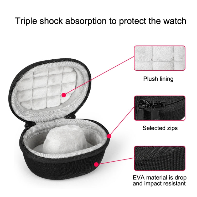 Estojo de Armazenamento EVA para Smartwatch Bolsa Universal de Armazenamento para Relógio em Pêlo com Mosquetão, Preto, Azul, Laranja
