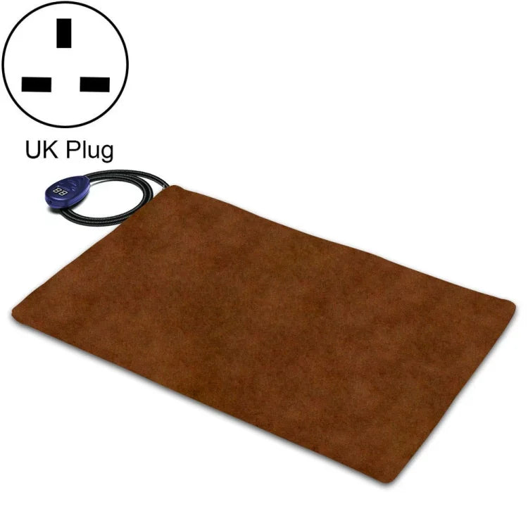 Almofada de Aquecimento Multifuncional para Animais de Estimação 12V Baixa Voltagem Manta Eléctrica para Animais, 65x40cm Café