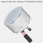 Mini Coluna Bluetooth Sem Fios em Metal