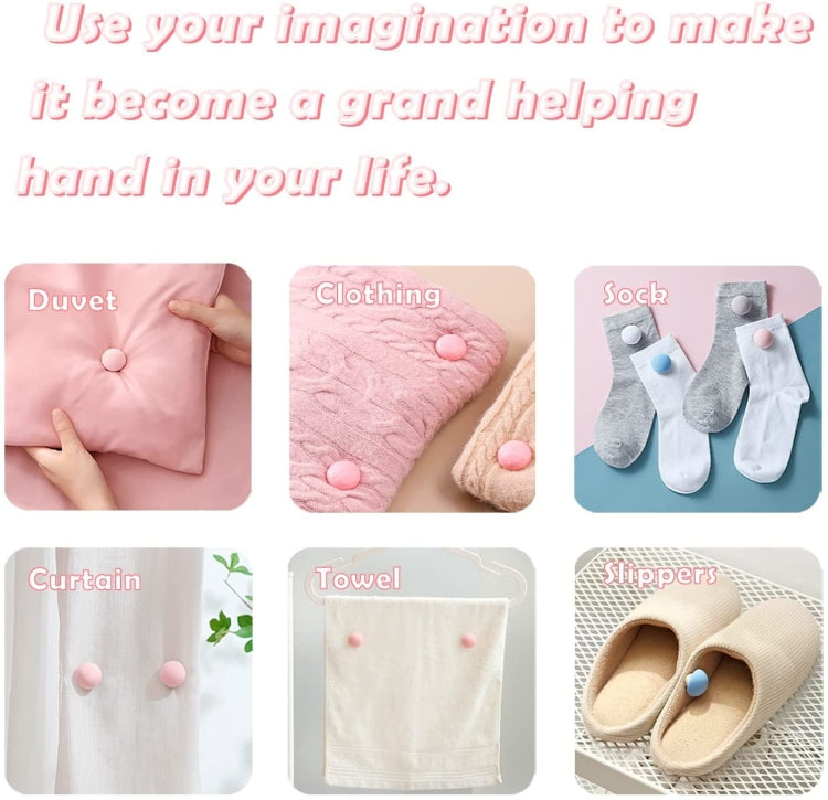8 PCS Non-marking One-touch Unlocking Mushroom-shaped Quilt Fixer, Pink+Cloth Needle, Blue+Cloth Needle