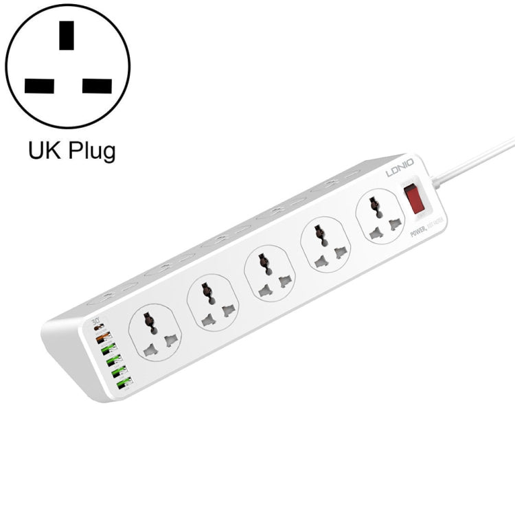 Tomada Multifuncional de Viagem, Casa e Escritório LDNIO SC10610 30W 10+6 Portas com Carregamento Rápido, Especificações:, Ficha UK, Ficha EU, Ficha US