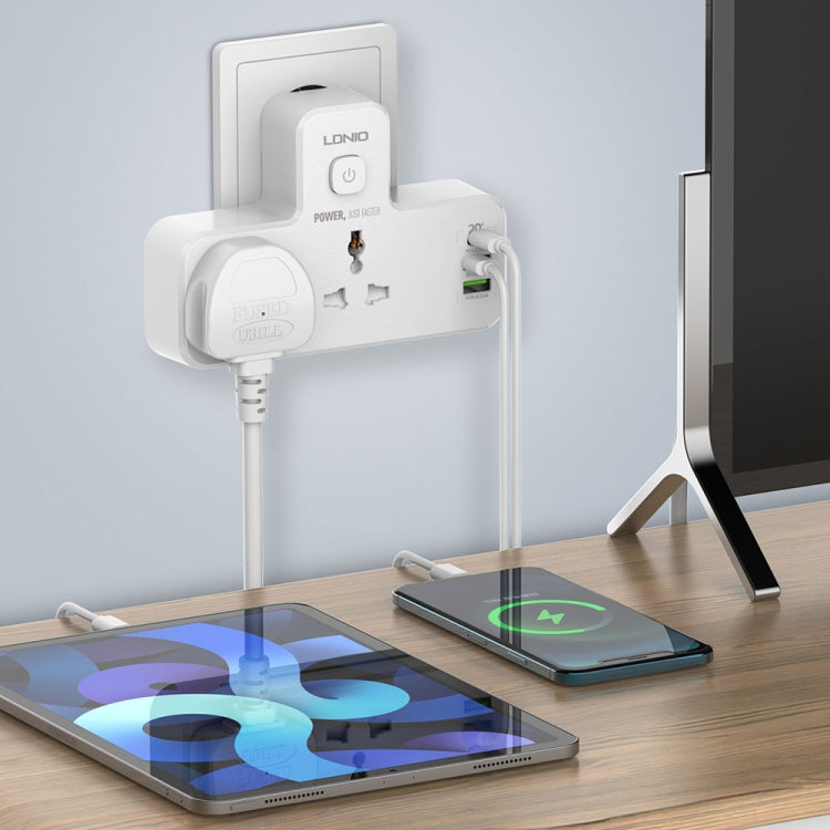Tomada Multifuncional de Carregamento Rápido LDNIO SC2311 20W PD+QC 3.0 para Casa com Função de Luz Noturna, Especificações:, Ficha EU, Ficha UK, Ficha US