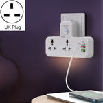 Tomada Multifuncional de Carregamento Rápido LDNIO SC2311 20W PD+QC 3.0 para Casa com Função de Luz Noturna, Especificações:, Ficha EU, Ficha UK, Ficha US