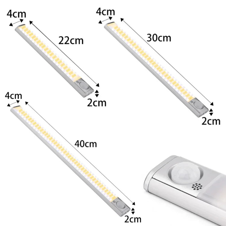 Lâmpada de Roupeiro com Sensor de Corpo Humano Inteligente USB 2,8W, Comprimento:, 30 cm, 40 cm