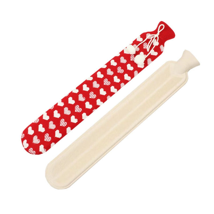 Sacos de Água Quente de Borracha Multifuncionais em Tira Longa de 2L, Especificação: Coração Vermelho e Branco