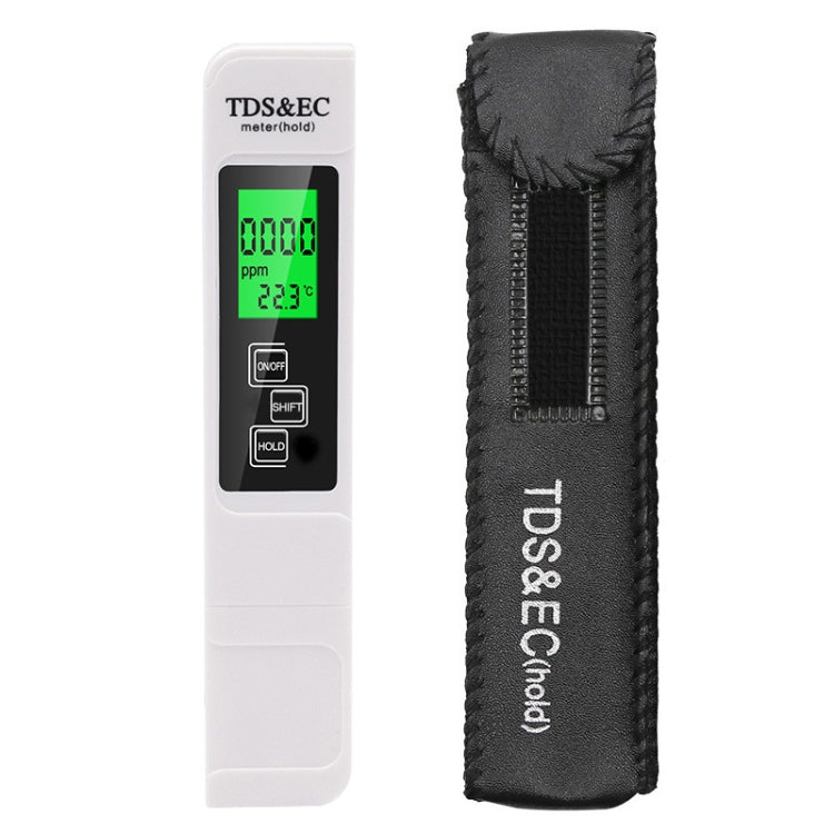Caneta Medidora de Condutividade para Teste de Qualidade da Água TDS & EC com Retroiluminação, Modelo com Retroiluminação (Branco), Modelo com Retroiluminação (Azul)