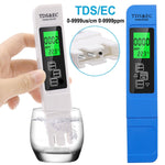 Caneta Medidora de Condutividade para Teste de Qualidade da Água TDS & EC com Retroiluminação, Modelo com Retroiluminação (Branco), Modelo com Retroiluminação (Azul)
