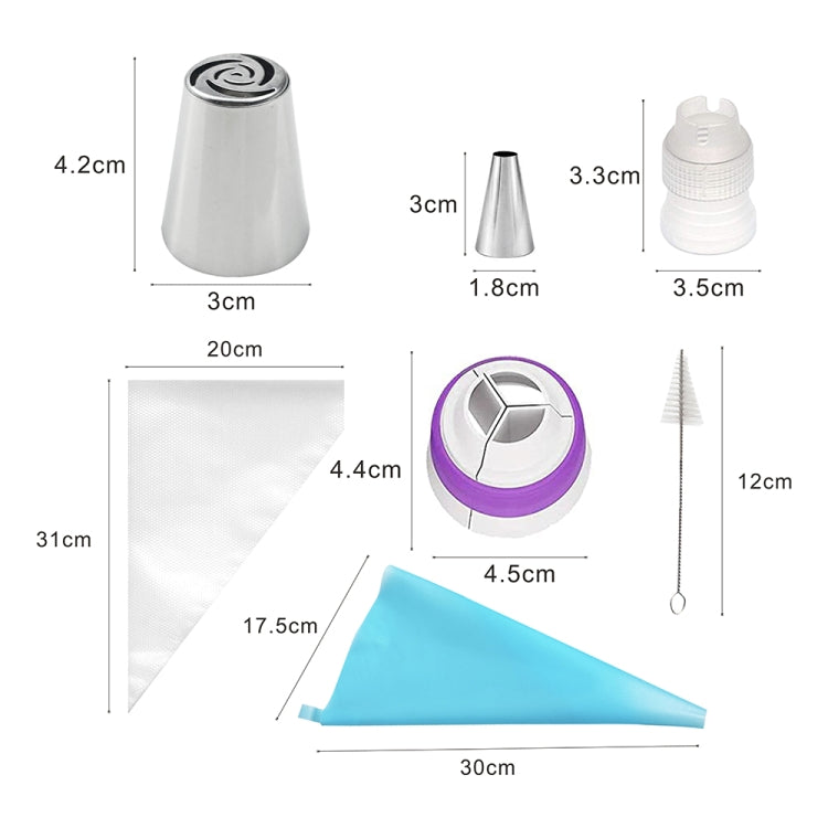 Conjunto de Bicos para Laminagem em Aço Inoxidável para Bolo DIY, Ferramentas de Cozinha, Conjuntos de 7PCS, 8PCS, 9PCS, 10PCS, 11PCS, 12PCS, 14PCS, 128PCS