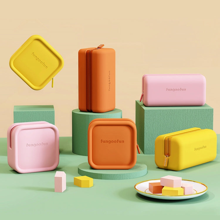 Bolsa de Armazenamento Digital EVA de Cor Doce Fungoofun para Viagem, Bolsa de Cosméticos, Quadrada Rosa, Quadrada Laranja, Quadrada Amarela, Tijolo Rosa, Tijolo Laranja, Tijolo Amarelo