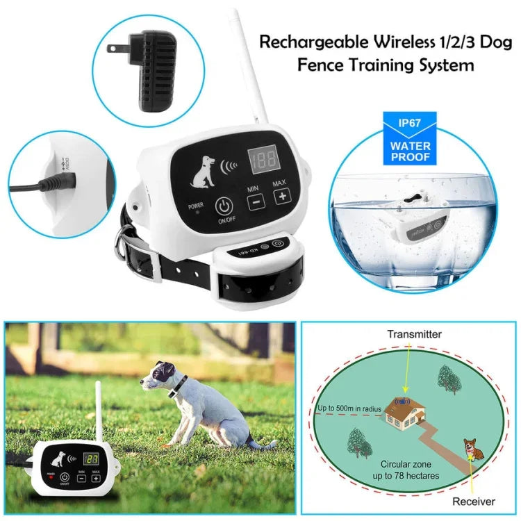 Coleira de Choque Elétrica Sem Fios KD-661 500m para Cerca de Cão, Especificações:, Para Um Cão, Para Dois Cães, Para Três Cães