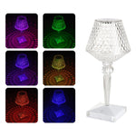 Lâmpada de Mesa de Cristal para Cabeceira, Luz Noturna LED em Forma de Taça de Vinho, Especificações: Modelo USB de 3 Cores, Controlo Remoto RGB 16 Cores, Modelo Plug-in de 3 Cores