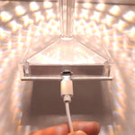 Lâmpada de Mesa de Cristal para Cabeceira, Luz Noturna LED em Forma de Taça de Vinho, Especificações: Modelo USB de 3 Cores, Controlo Remoto RGB 16 Cores, Modelo Plug-in de 3 Cores