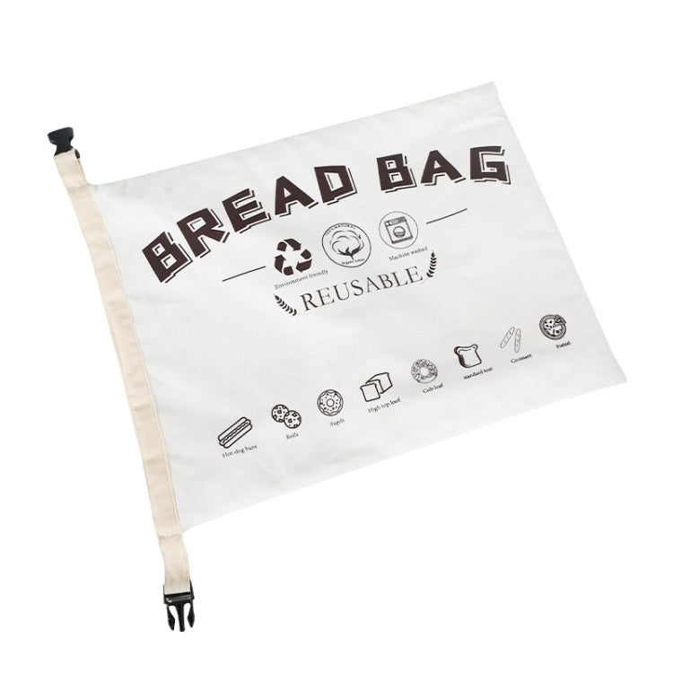 Cotton TPU Bread Bag With Clasp Reusable Storage Bag, Bread Bag Beige, Bread Bag White