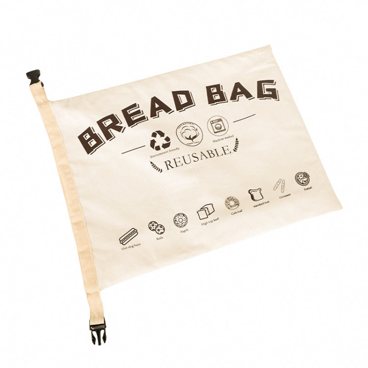 Cotton TPU Bread Bag With Clasp Reusable Storage Bag, Bread Bag Beige, Bread Bag White