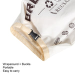 Cotton TPU Bread Bag With Clasp Reusable Storage Bag, Bread Bag Beige, Bread Bag White