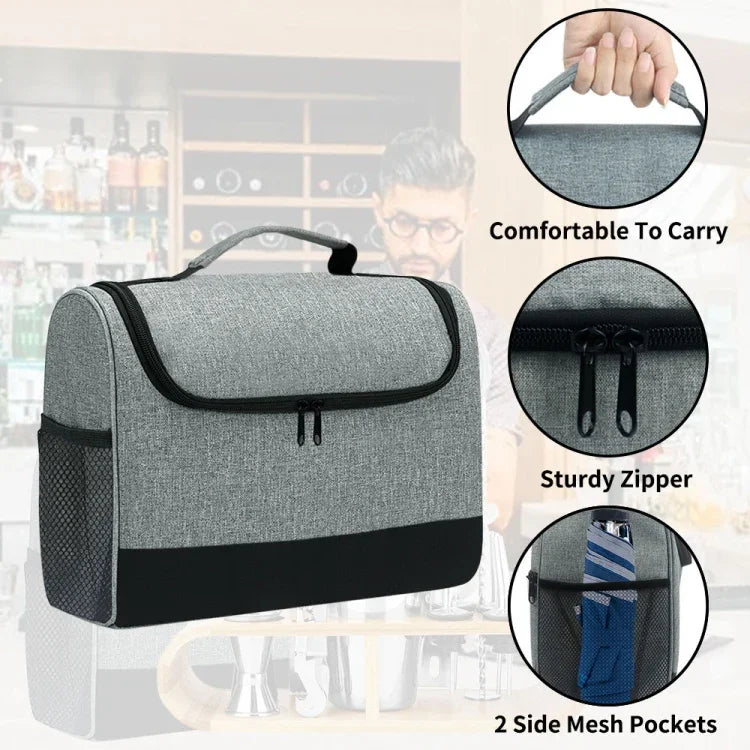 Kit de Bartender de Viagem Bolsa de Armazenamento para Ferramentas de Bar, 32,5 x 14,5 x 25,4cm