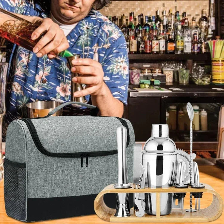 Kit de Bartender de Viagem Bolsa de Armazenamento para Ferramentas de Bar, 32,5 x 14,5 x 25,4cm