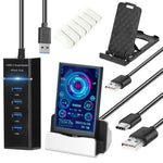 Monitor de Computador de 3,5 Polegadas IPS Visualização Total USB Chassis Tela Secundária, Conjunto 1 (Preto), Conjunto 1 (Branco), Conjunto 2 (Preto), Conjunto 2 (Branco), Conjunto 3 (Preto), Conjunto 3 (Branco)