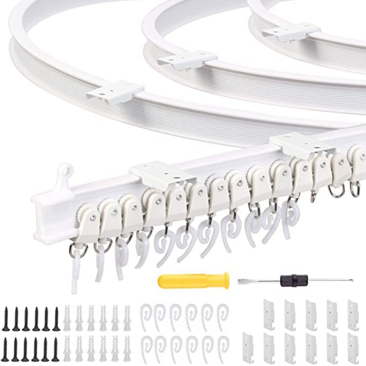 Conjunto de Guia Flexível para Trilho de Cortina de Aço Modelo, Tamanho:, 3m Branco