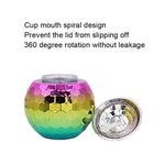 D001-2 Flash Electroplated Ball Cup Round Ball Straw Plastic Water Cup, Rainbow Color