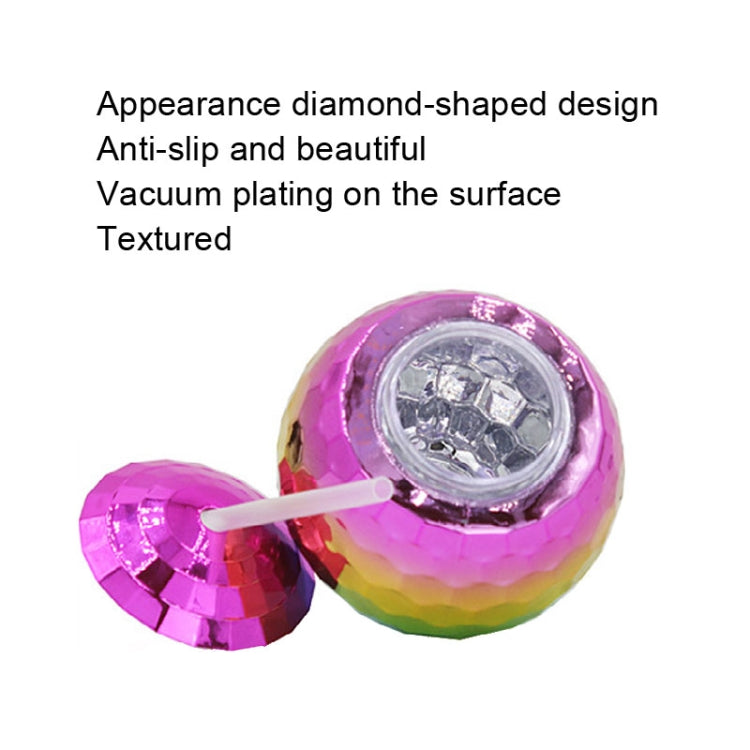 D001-2 Flash Electroplated Ball Cup Round Ball Straw Plastic Water Cup, Rainbow Color