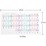 5 Peças de Autocolantes Coloridos para Teclado de Piano Infantil, Acessórios para Instrumentos Musicais, QT-005, QT-005-A, QT-0302
