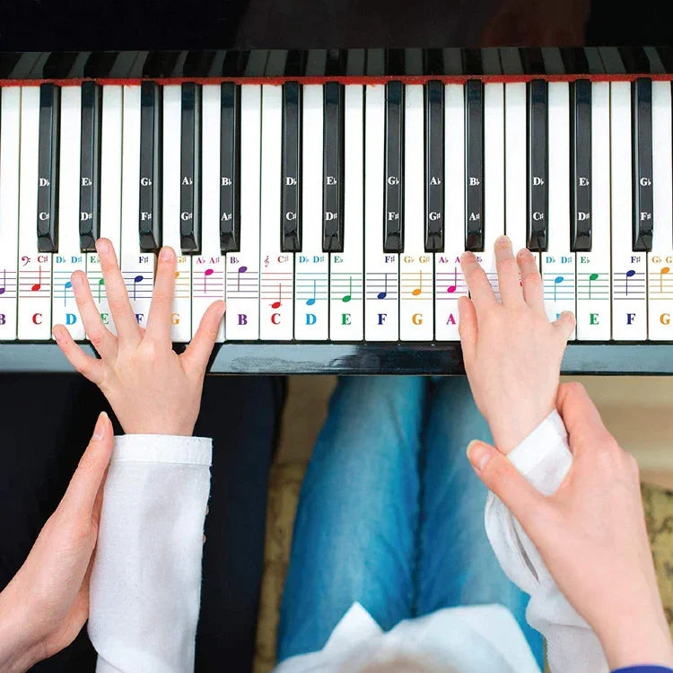 5 Peças de Autocolantes Coloridos para Teclado de Piano Infantil, Acessórios para Instrumentos Musicais, QT-005, QT-005-A, QT-0302