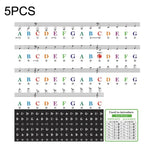 5 Peças de Autocolantes Coloridos para Teclado de Piano Infantil, Acessórios para Instrumentos Musicais, QT-005, QT-005-A, QT-0302
