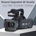 Câmara de vídeo digital portátil com ecrã tátil de 4 polegadas 64MP, 4K 16G, 4K 32G, 4K 64G