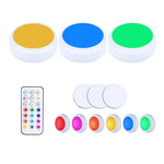 Luz Noturna RGB Dimerizável de 13 Cores para Armário, 3 Luzes 1 Comando, 6 Luzes 2 Comandos