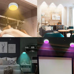 Luz Noturna RGB Dimerizável de 13 Cores para Armário, 3 Luzes 1 Comando, 6 Luzes 2 Comandos