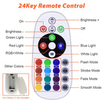Projetor LED RGB Colorido com Controlo Remoto, 30W, 100W