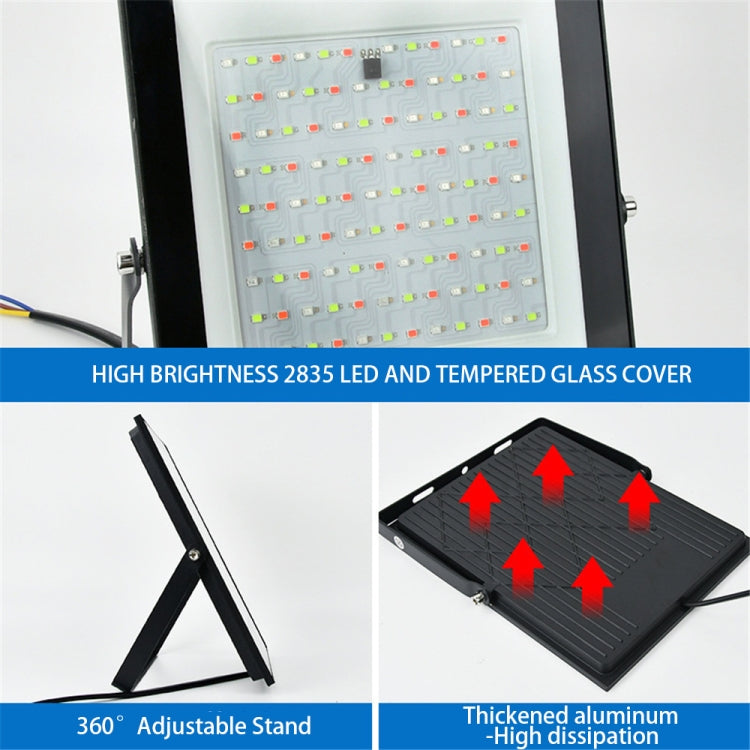 Projetor LED RGB Colorido com Controlo Remoto, 30W, 100W