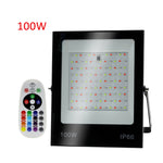 Projetor LED RGB Colorido com Controlo Remoto, 30W, 100W