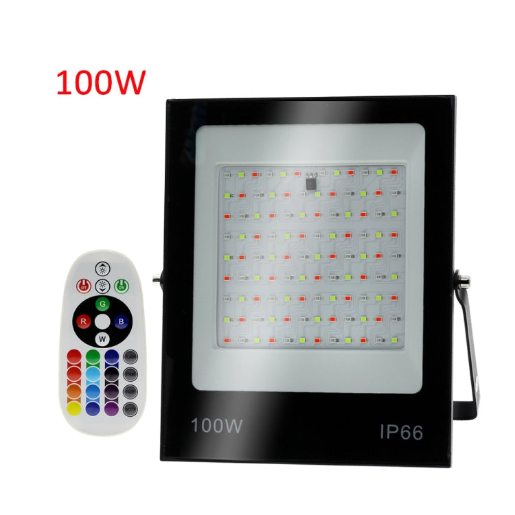Projetor LED RGB Colorido com Controlo Remoto, 30W, 100W