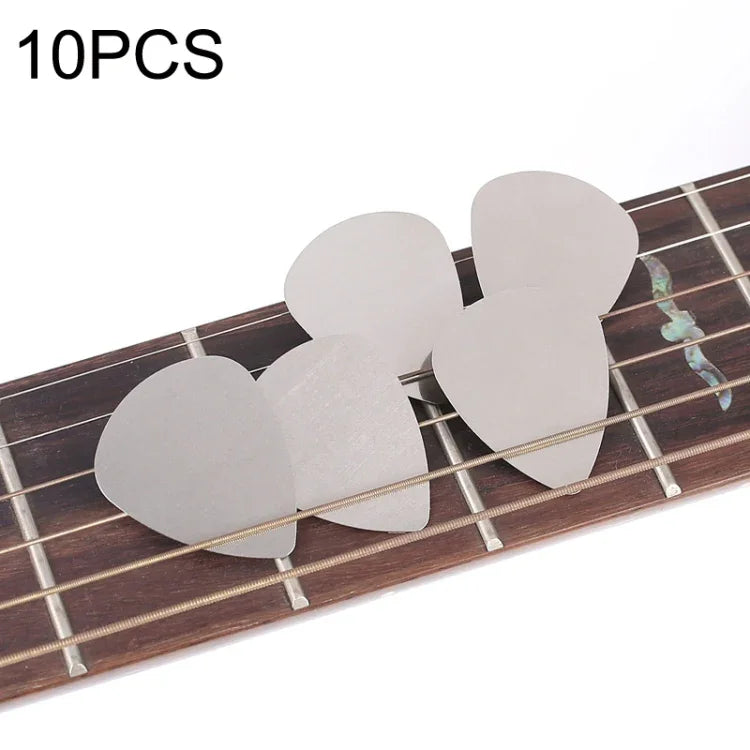 10 Peças de Palhetas de Metal em Aço Inoxidável para Guitarra Baixo, Palhetas de Aço para Guitarra Baixo