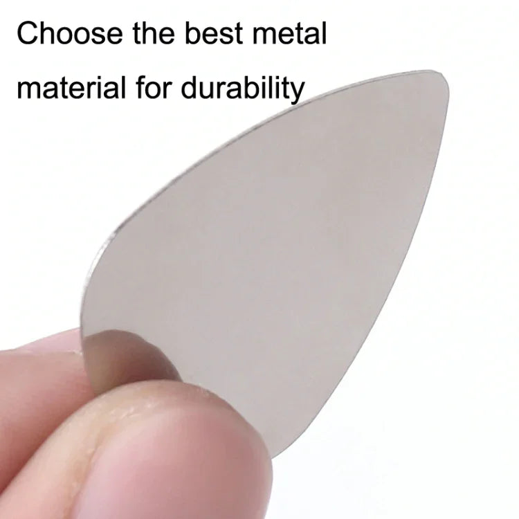 10 Peças de Palhetas de Metal em Aço Inoxidável para Guitarra Baixo, Palhetas de Aço para Guitarra Baixo
