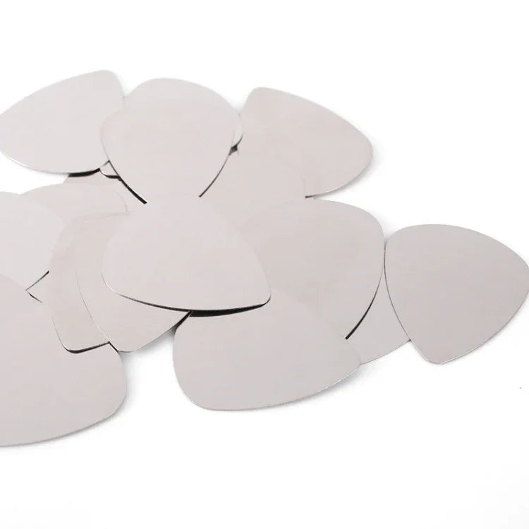 10 Peças de Palhetas de Metal em Aço Inoxidável para Guitarra Baixo, Palhetas de Aço para Guitarra Baixo