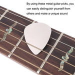 10 Peças de Palhetas de Metal em Aço Inoxidável para Guitarra Baixo, Palhetas de Aço para Guitarra Baixo