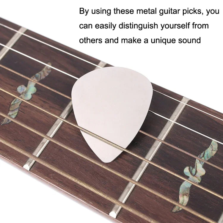 10 Peças de Palhetas de Metal em Aço Inoxidável para Guitarra Baixo, Palhetas de Aço para Guitarra Baixo