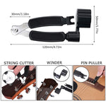 Conjunto de Afinador Clip para Guitarra Baixo Folk em Madeira, 9 Peças / Conjunto