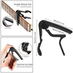 Conjunto de Afinador Clip para Guitarra Baixo Folk em Madeira, 9 Peças / Conjunto